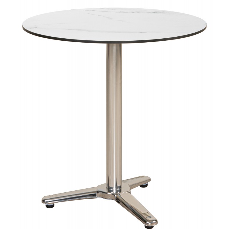Στρογγυλό Τραπέζι Με Λευκή Επιφάνεια Hpl Και Ανοξείδωτο Σκελετό 70 x 75(h)cm Κωδικός: 23963