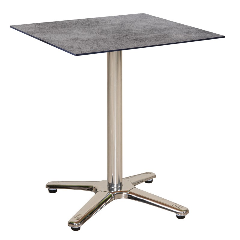 Τετράγωνο Τραπέζι Με Γκρί Επιφάνεια Hpl Και Ανοξείδωτο Σκελετό 70 x 70 x 75(h)cm Κωδικός: 23965