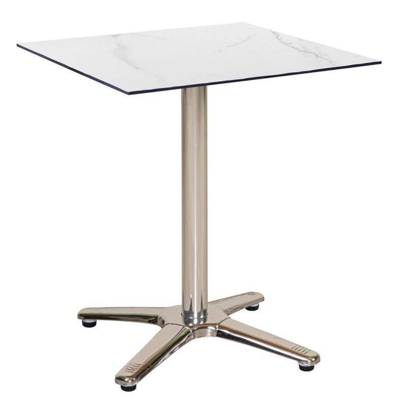 Τετράγωνο Τραπέζι Με Λευκή Επιφάνεια Hpl Και Ανοξείδωτο Σκελετό 70 x 70 x 75(h)cm Κωδικός: 23971