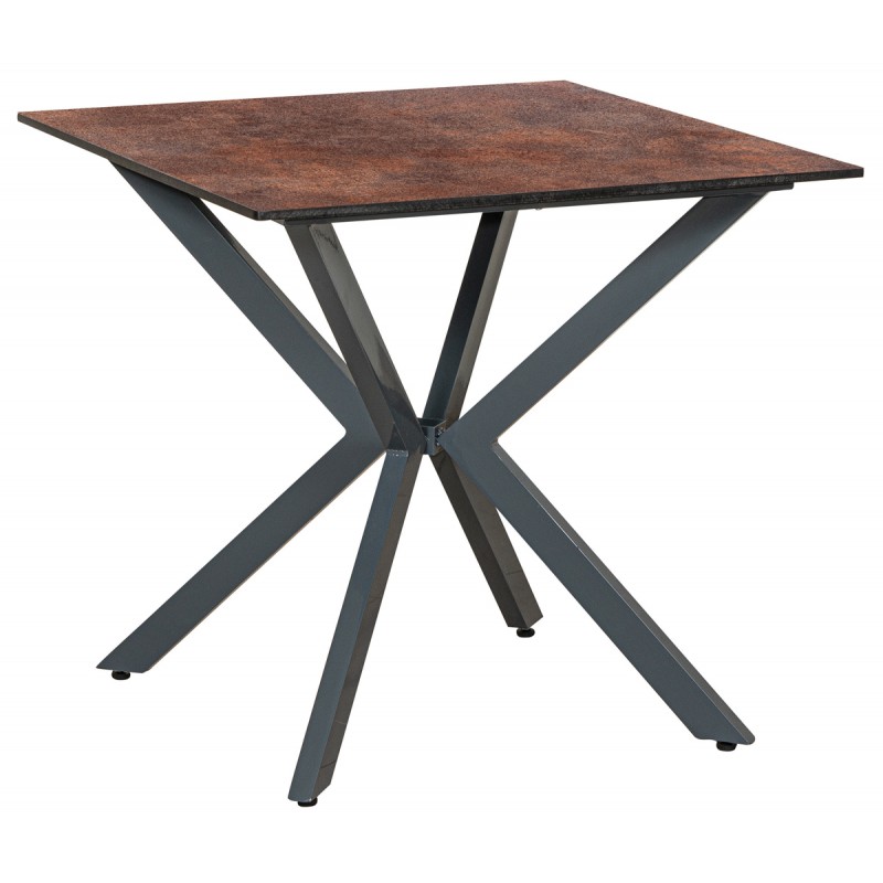 Τετράγωνο Τραπέζι Αλουμινίου Με Επιφάνεια Compact Hpl Γκρί 80 x 80 x 75(h)cm Κωδικός: 22491