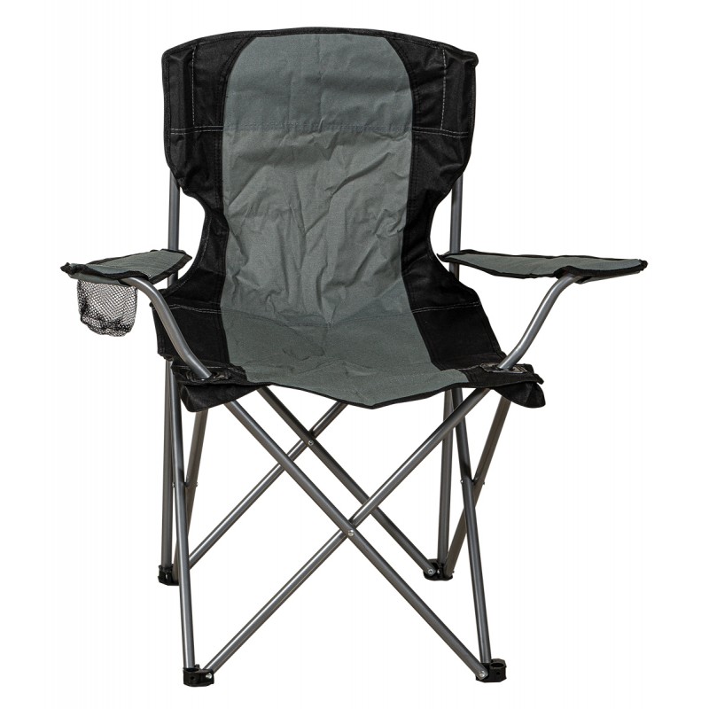 Γκρί Πτυσσόμενο Καρεκλάκι Παραλίας - Camping Με Μεταλλικό Σκελετό , 47(w) x 76(d) x 45/80(h)cm Κωδικός: L5002-G