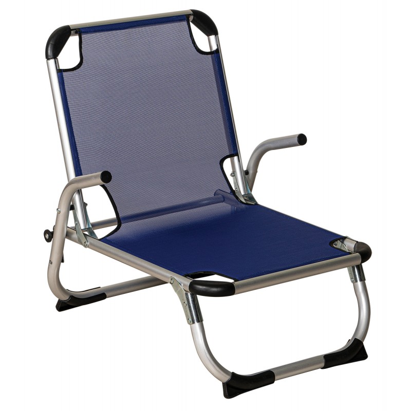 Μπλέ Πτυσσόμενο Καρεκλάκι Παραλίας Με Ψηλή Πλάτη Και Αλουμίνιο Σκελετό 69(w) x 56(d) x 24/66(h)cm Κωδικός: DC3047-B