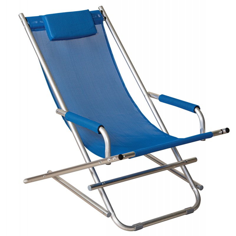 Μπλέ Πτυσσόμενη Σεζλόνγκ Αλουμινίου Με Διάτρητο Ύφασμα , 86(L) X 62(W) X 84(H)cm Κωδικός: DC2015-B