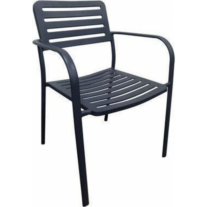 ROMA Πολυθρόνα Στοιβαζόμενη, Μέταλλο Βαφή Μαύρο Κωδικός: [Ε-00020260] Ε527,1 ΔΙΑΣΤΑΣΕΙΣ 56x55x80cm