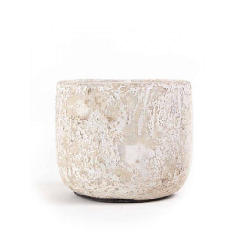 Κεραμικό Κηροπήγιο Mingi White Classic Medium (13x13x12) Soulworks 0630064