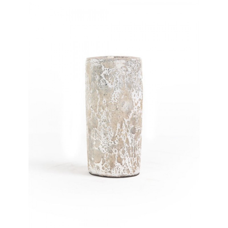 Κεραμικό Κηροπήγιο Slind White Classic Small (11x11x20) Soulworks 0630068