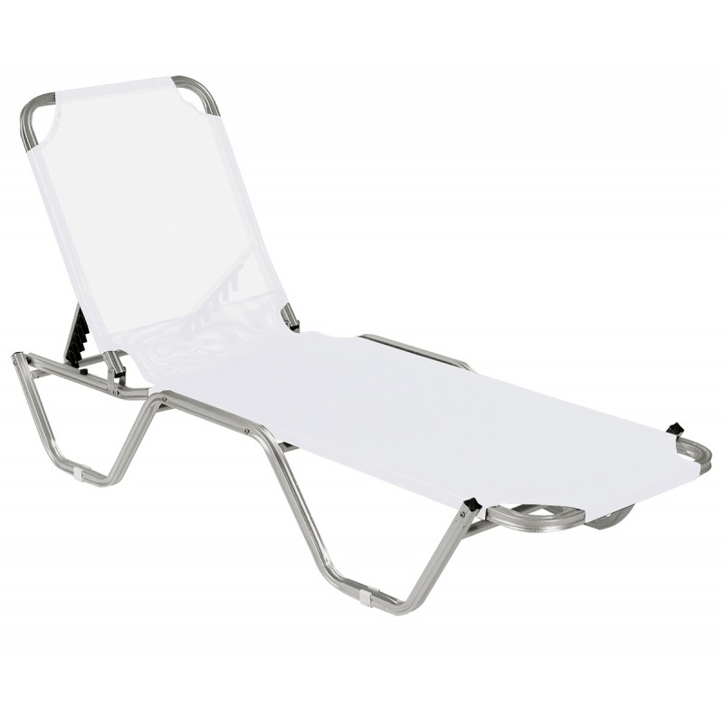 Λευκό Στοιβαζόμενη Ξαπλώστρα Παραλίας 5 Θέσεων 195 x 60 x 29(h)cm Κωδικός: L1028-W WHITE