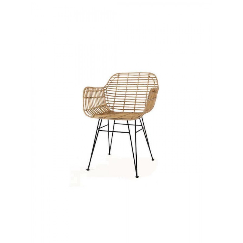 Καρέκλα Τραπεζαρίας με μπράτσα Marea Black legs (57x60x82) Soulworks 0300087