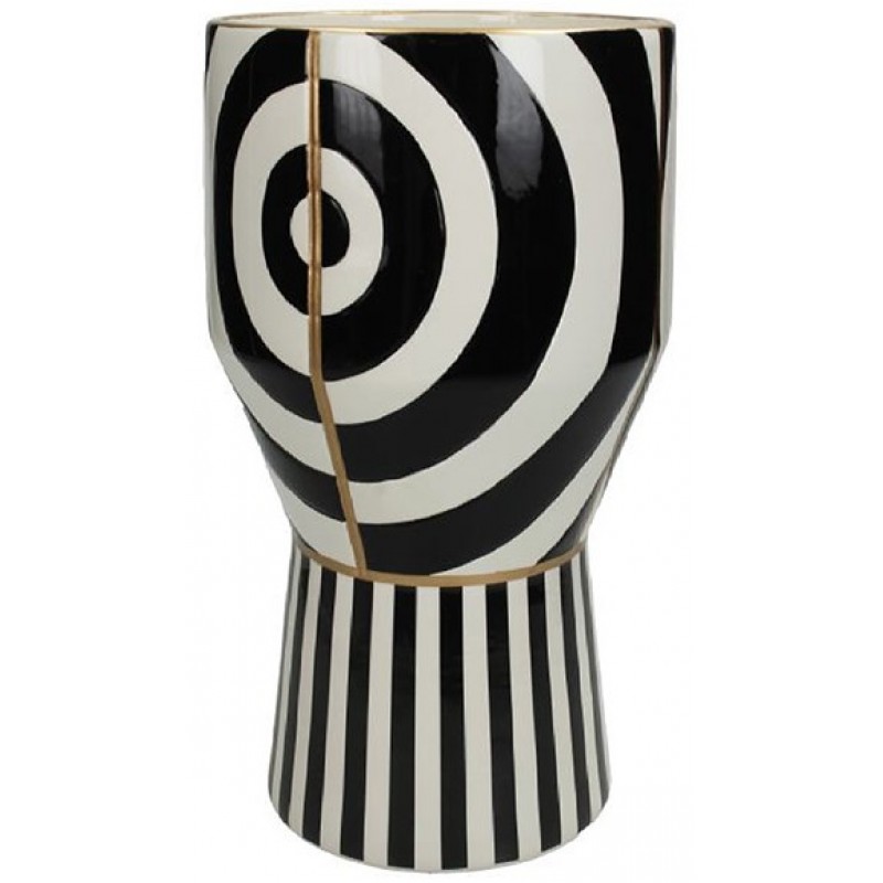 Κεραμικό κασπώ με λευκές&μαύρες ρίγες,24cm Κωδικός: 23620