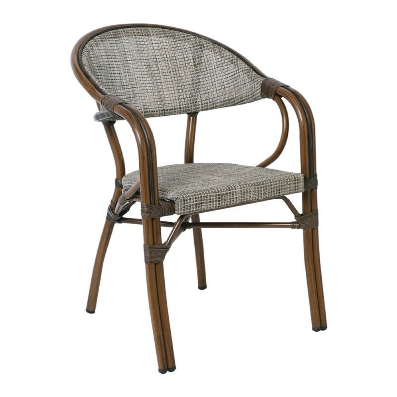 VEGERA Πολυθρόνα Dining Αλουμίνιο Βαφή Καρυδί Textilene Μπεζ, Στοιβαζόμενη Κωδικός: [Ε-00020522] Ε258,11 ΔΙΑΣΤΑΣΕΙΣ 57x58x83cm