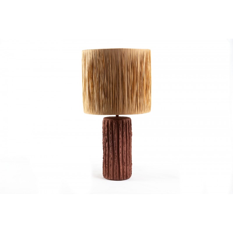 Επιτραπέζιο Φωτιστικό Brava Raffia Terracotta (36x36x60) Soulworks 0880003