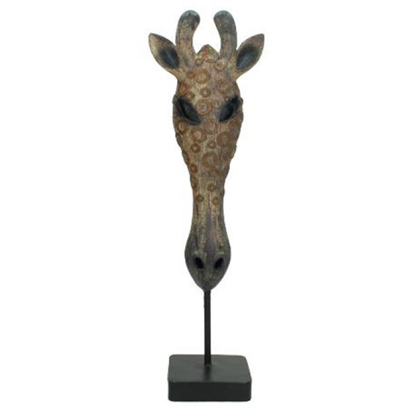 Διακοσμητική Καμηλοπάρδαλη Κεφάλι Πολυρεζίν Με Βάση 43,5cm Κωδικός: 0661