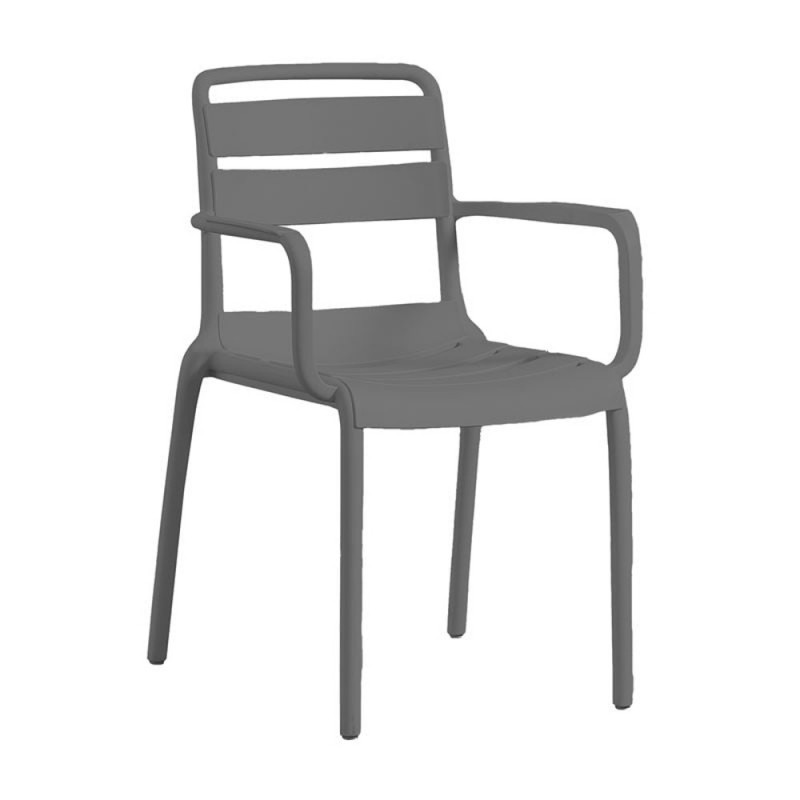 SERENATA Πολυθρόνα Στοιβαζόμενη, PP-UV Ανθρακί Κωδικός: [Ε-00025459] Ε3807,1W ΔΙΑΣΤΑΣΕΙΣ 54x58x81cm