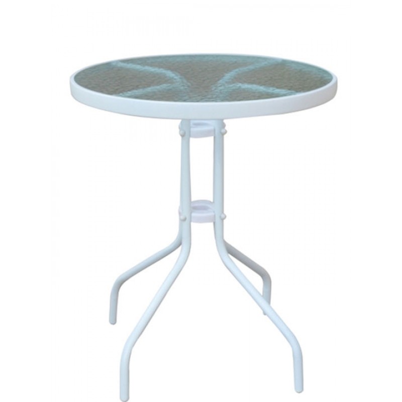 BALENO Τραπέζι Κήπου - Βεράντας, Μέταλλο Βαφή Άσπρο, Γυαλί Tempered Κωδικός: [Ε-00023428] Ε2400,4W