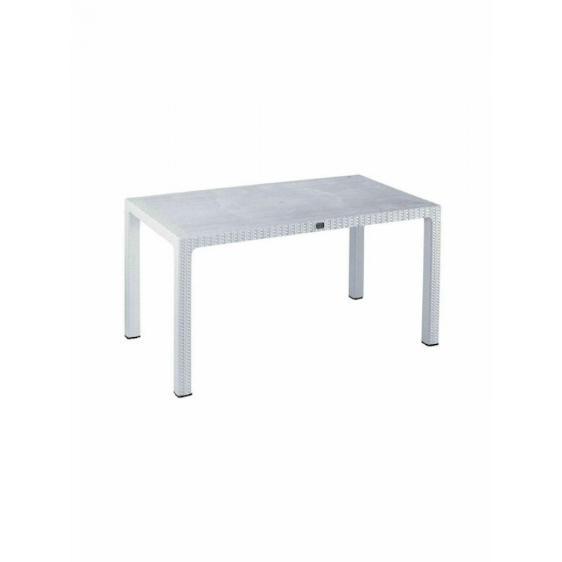 PELLO Τραπέζι Τραπεζαρίας Κήπου - Βεράντας, PP Άσπρο (Rattan Look) Κωδικός: [Ε-00023907] Ε313,2