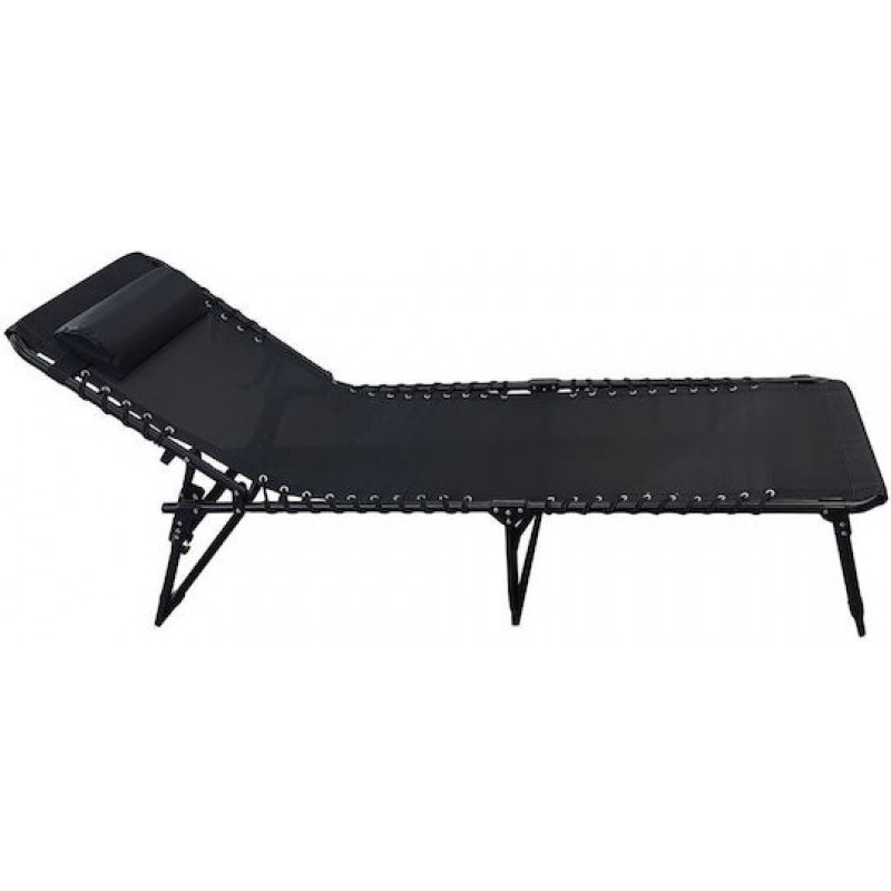 CAMPING Ξαπλώστρα πτυσσόμενη, Μέταλλο Βαφή Μαύρο, Textilene Μαύρο Κωδικός: [Ε-00024825] Ε609,1