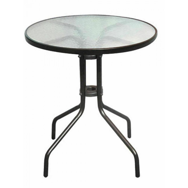 BALENO Τραπέζι Κήπου - Βεράντας, Μέταλλο Βαφή Καφέ, Γυαλί Tempered Κωδικός: [Ε-00023425] Ε2400W