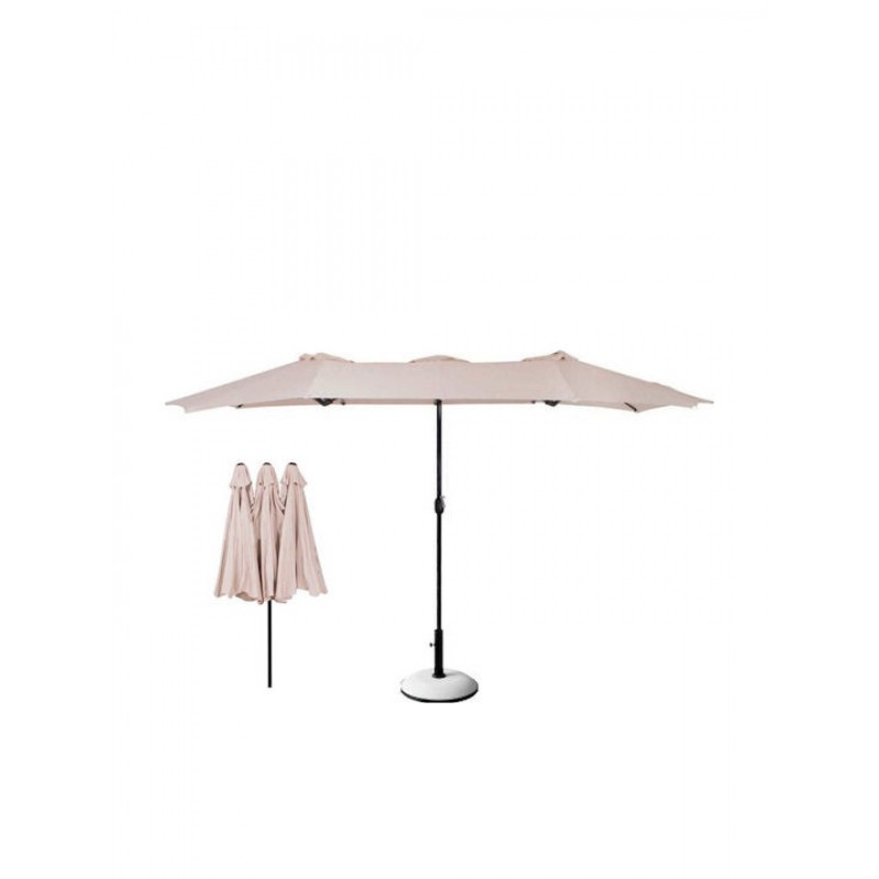 ΟΜΠΡΕΛΑ Oval Σκελετός Μέταλλο Βαφή Ανθρακί - Ύφασμα Μπεζ Κωδικός: [Ε-00021573] Ε922