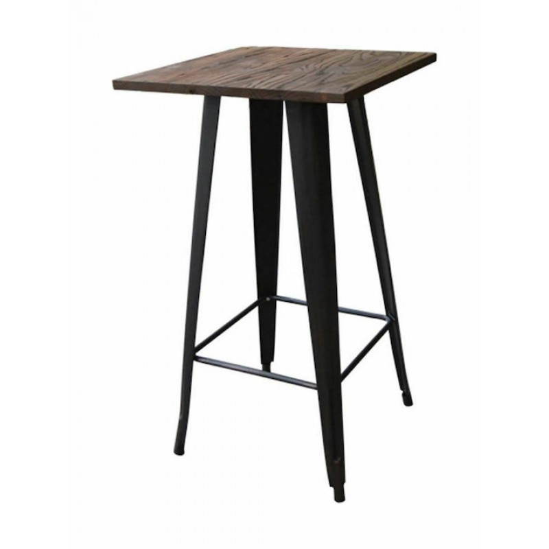 RELIX Wood Τραπέζι Bar-Pro, Μέταλλο Βαφή Antique Black, Απόχρωση Ξύλου Dark Oak Κωδικός: [Ε-00015505] Ε5197,10
