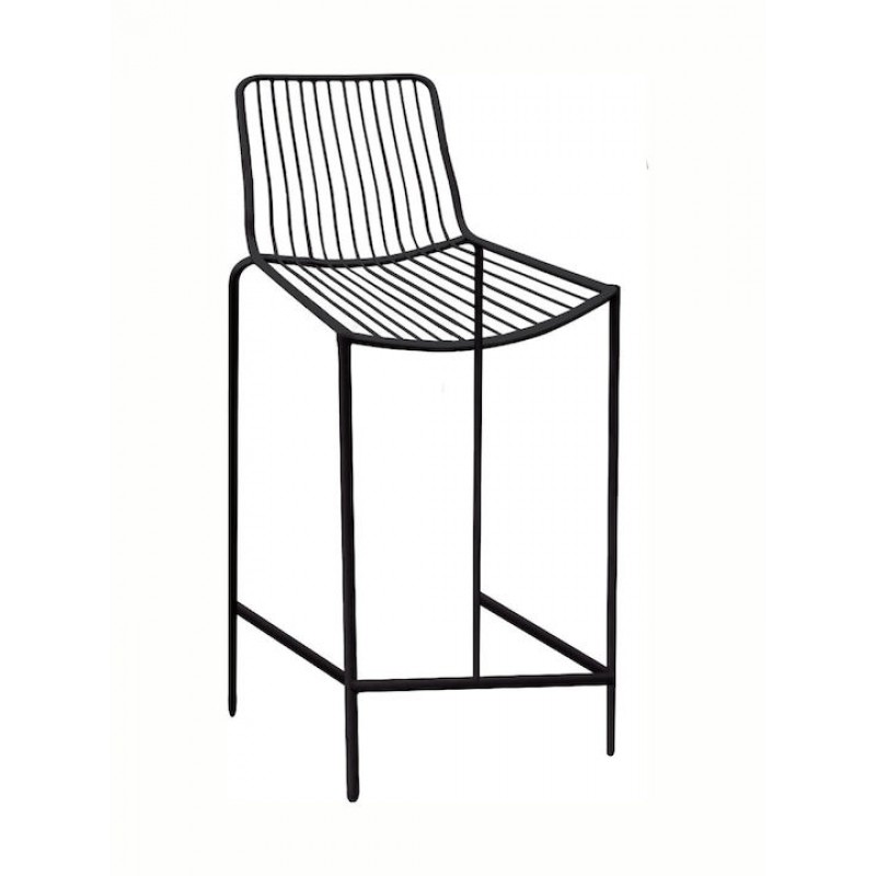 NEXUS Σκαμπό Bar με Πλάτη, Στοιβαζόμενο, Μέταλλο Βαφή Μαύρο Κωδικός: [Ε-00018510] Ε521