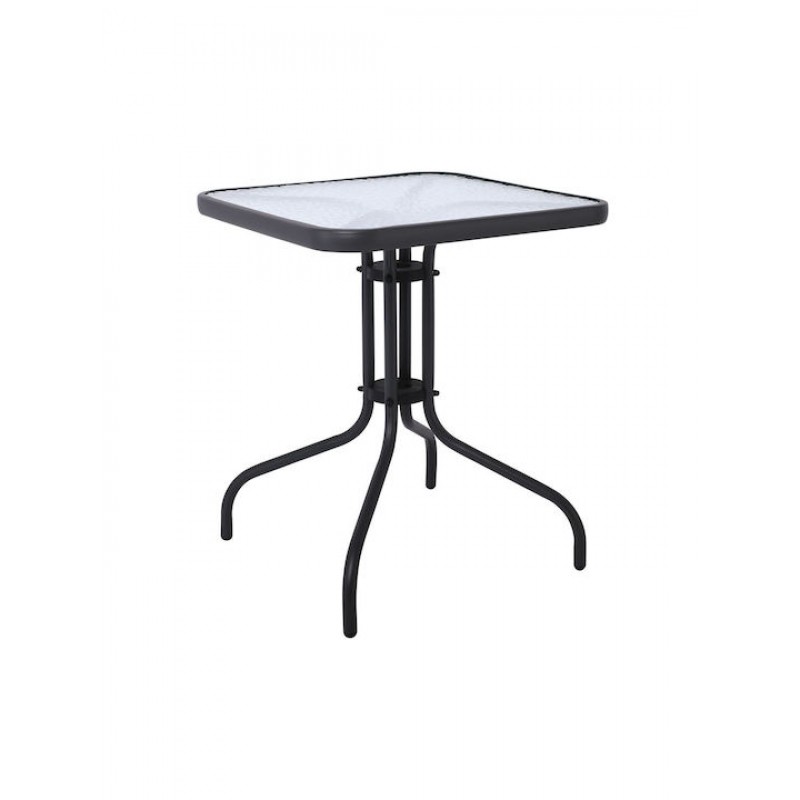 BALENO Τραπέζι Κήπου - Βεράντας, Μέταλλο Βαφή Ανθρακί, Γυαλί Tempered Κωδικός: [Ε-00024312] Ε2407,1