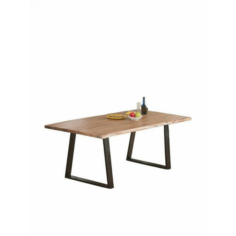 LIZARD Slim Τραπέζι Τραπεζαρία Σαλονιού-Κουζίνας Μέταλλο Βαφή Μαύρο, Ξύλο Ακακία Φυσικό  Κωδικός: [Ε-00019729] ΕΑ7097,S - 160x90x75cm  