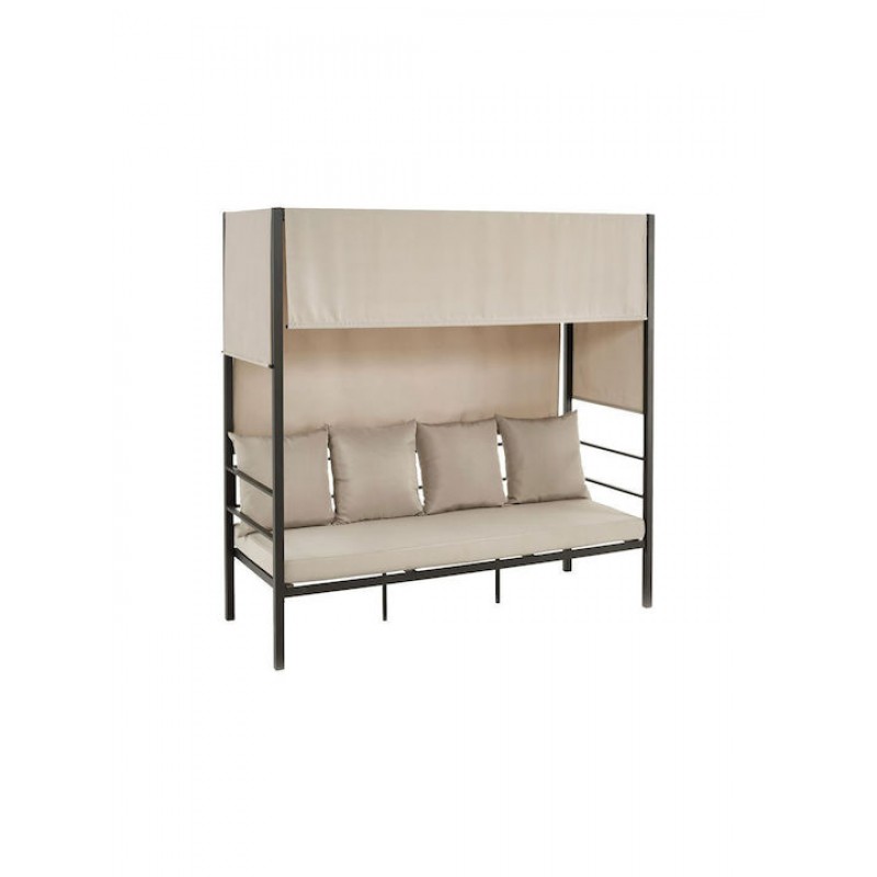 SUMMER K/D Ξαπλώστρα Αλουμίνιο Ανθρακί, PP Άσπρο - Textilene Γκρι Κωδικός: [Ε-00024909] Ε3381