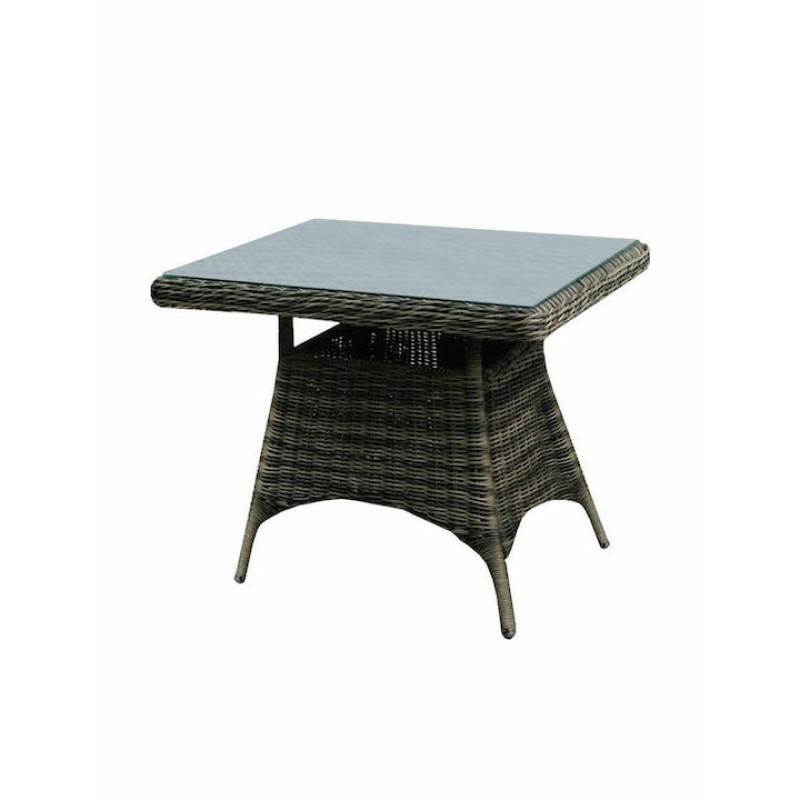 MONTANA Τραπέζι Dining Κήπου-Βεράντας ALU, Φ5mm Round Wicker Grey Brown Κωδικός: [Ε-00011266] Ε6551