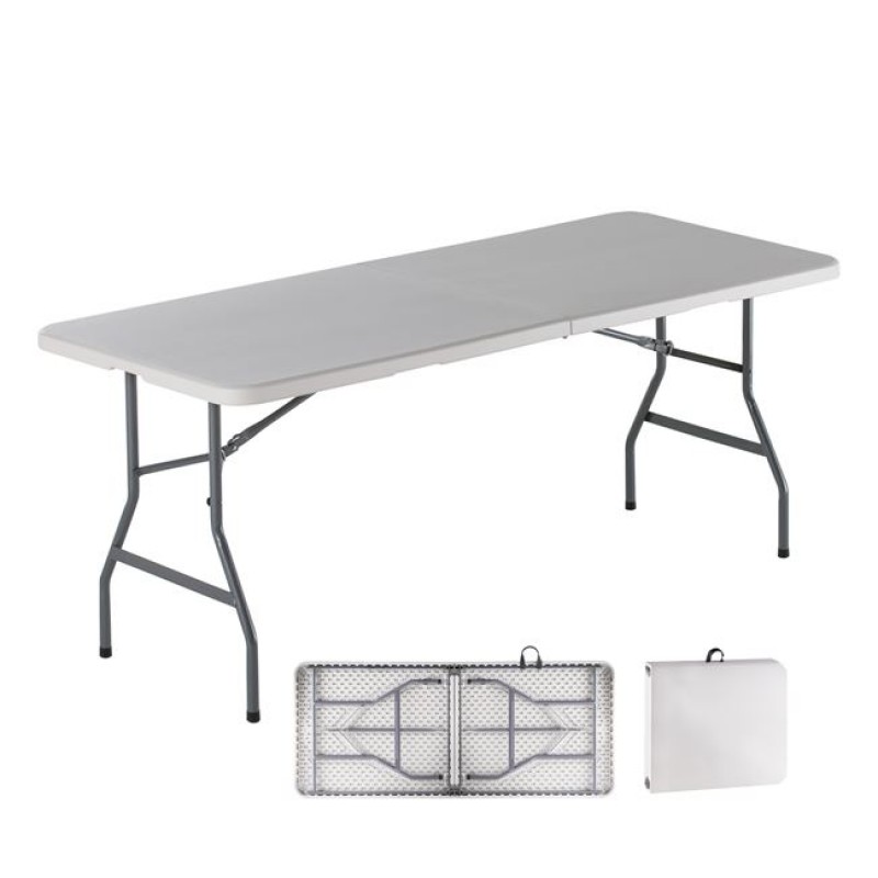 BLOW-R Τραπέζι Συνεδρίου - Catering Πτυσσόμενο (Βαλίτσα), Μέταλλο Γκρι, HDPE Άσπρο 40mm Κωδικός: [Ε-00018586] ΕΟ179,1