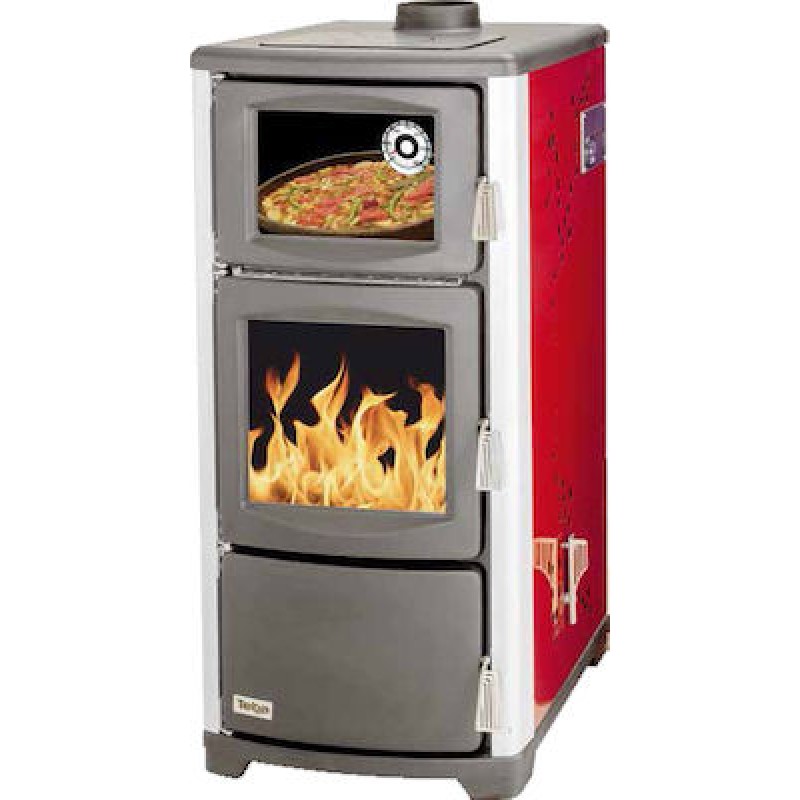 Teba T-29 Χαλύβδινη Ξυλόσομπα Καλοριφέρ με Φούρνο 18.31kW Μπορντό  