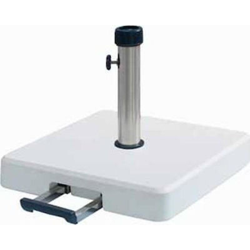 Λευκή Τσιμεντένια Βάση Ομπρέλας 36Kgr , Με Λαβή Και Ρόδες Κωδικός: LTH35-W