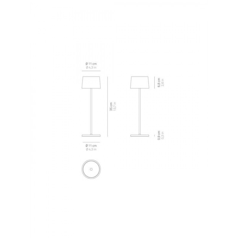 Επιτραπέζιο Φωτιστικό Επαναφορτιζόμενο Led Olivia Pro Ld0850Bfo Ip65 Gold Leaf Zafferano